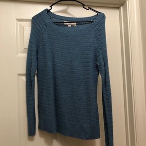LOFT blue cable knit sweater